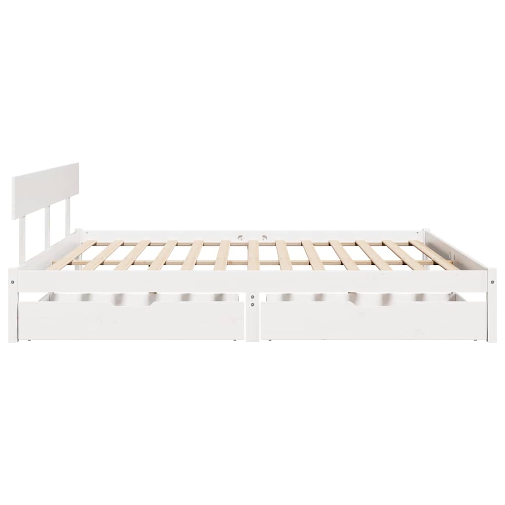 sengeramme uden madras 180x200 cm massivt fyrretræ hvid
