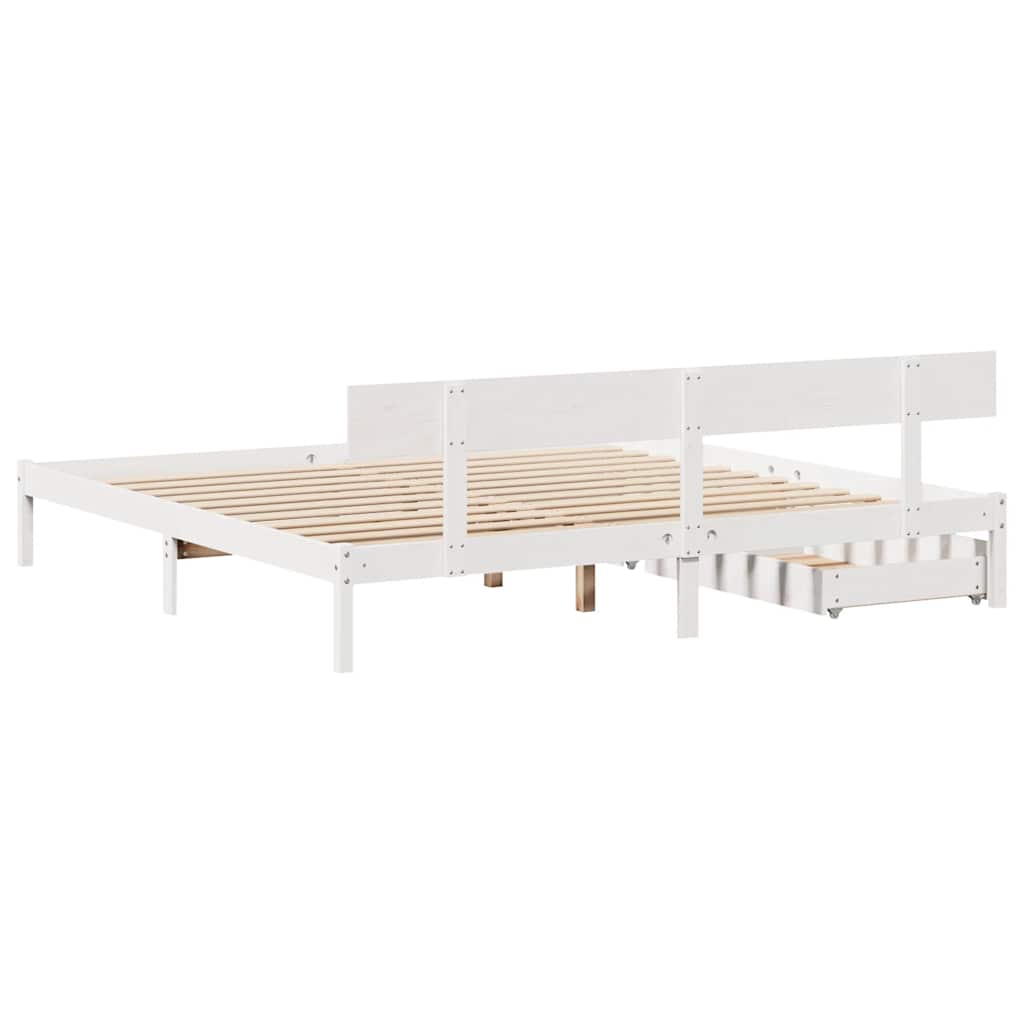 sengeramme uden madras 180x200 cm massivt fyrretræ hvid