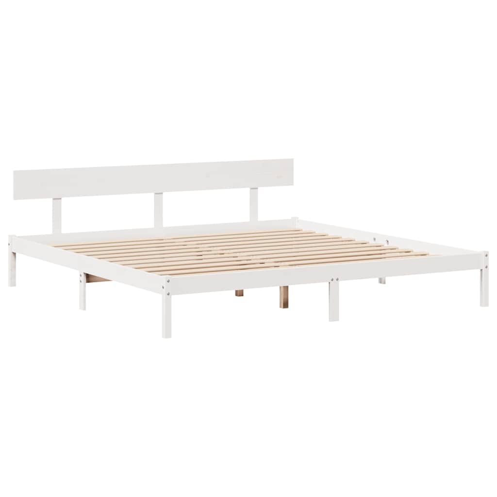sengeramme uden madras 180x200 cm massivt fyrretræ hvid