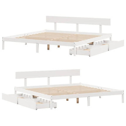sengeramme uden madras 180x200 cm massivt fyrretræ hvid