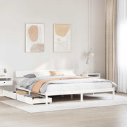 sengeramme uden madras 180x200 cm massivt fyrretræ hvid