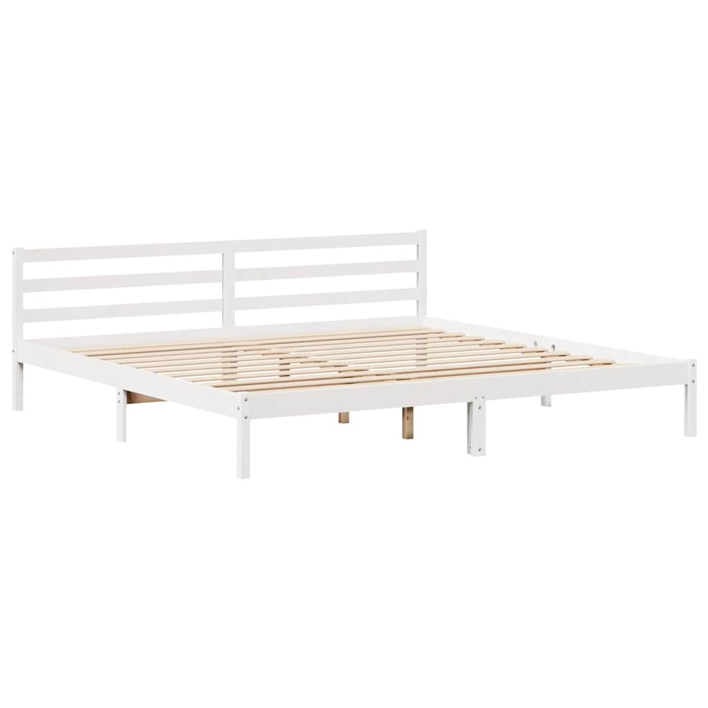 sengeramme uden madras 200x200 cm massivt fyrretræ hvid