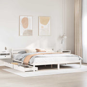 sengeramme uden madras 200x200 cm massivt fyrretræ hvid