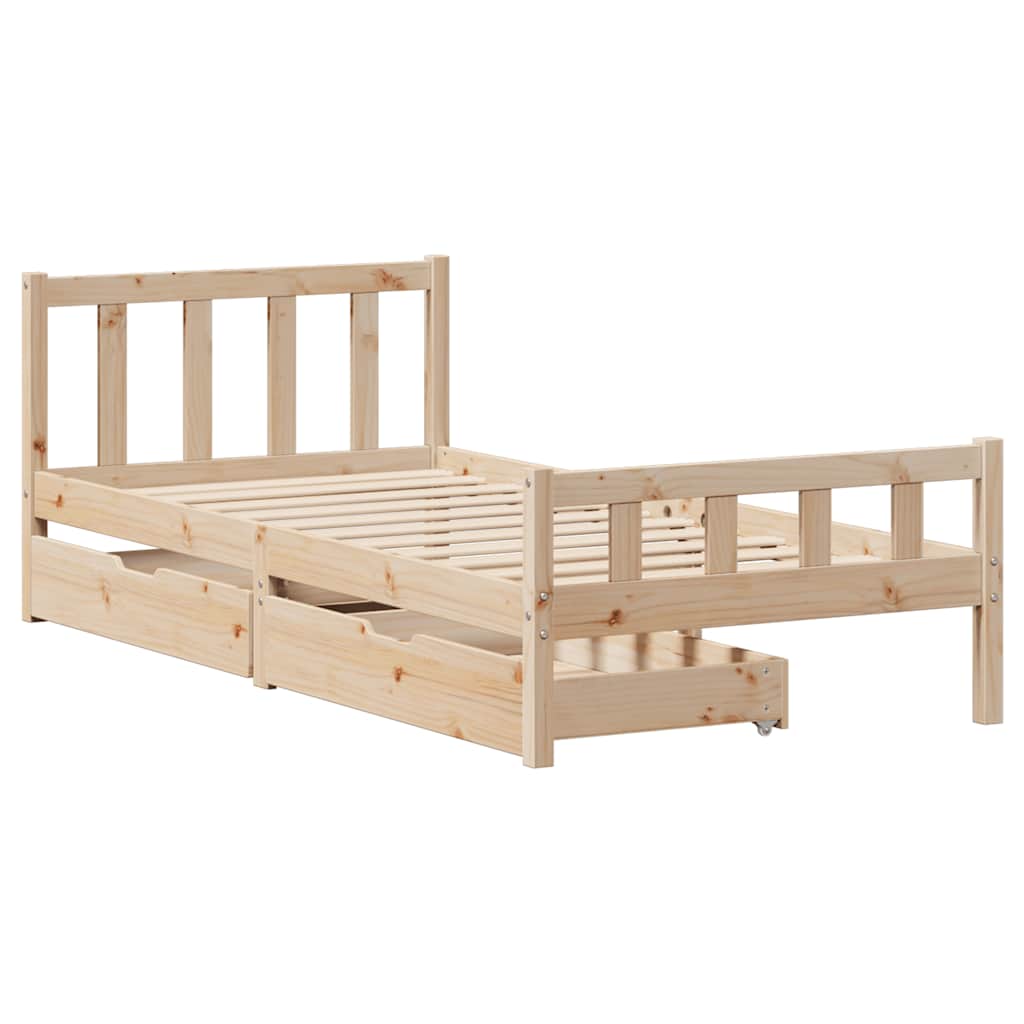 sengeramme uden madras 90x190 cm massivt fyrretræ