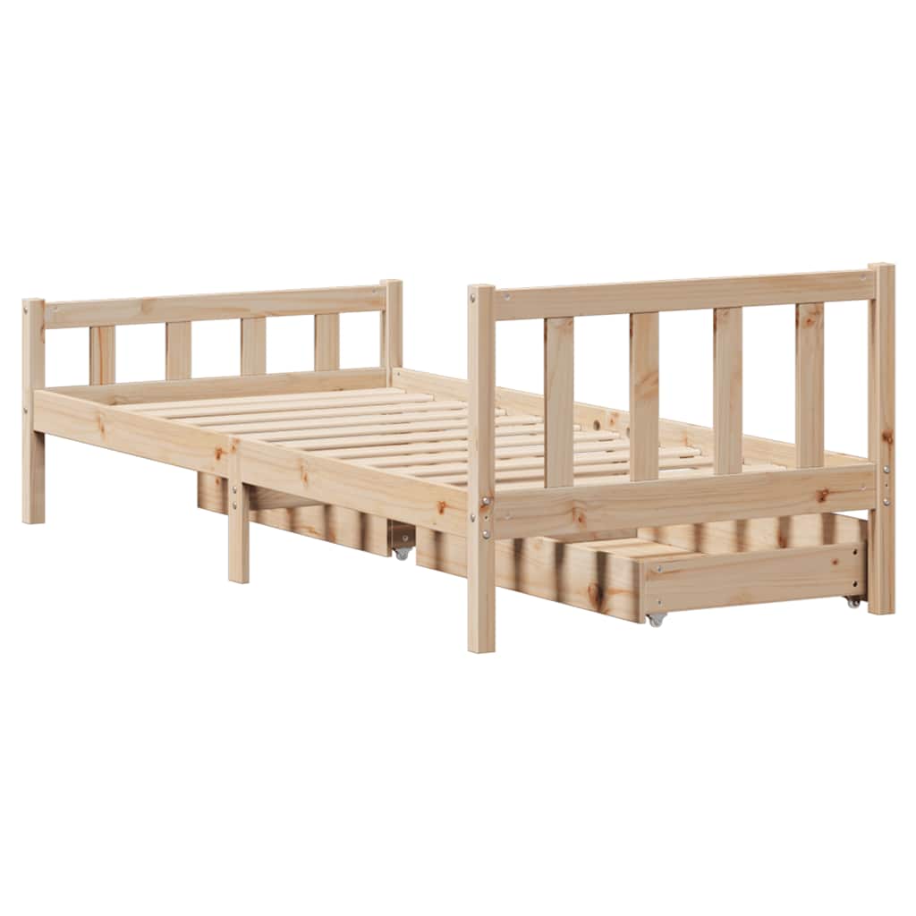 sengeramme uden madras 90x190 cm massivt fyrretræ