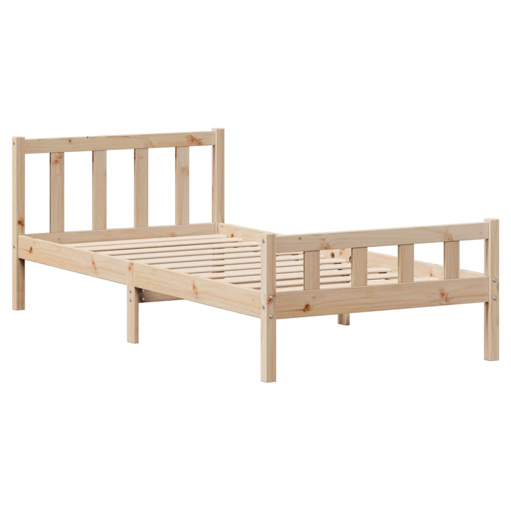 sengeramme uden madras 90x190 cm massivt fyrretræ
