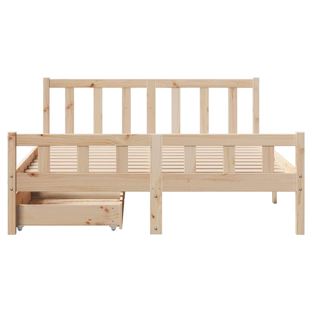sengeramme uden madras 120x190 cm massivt fyrretræ