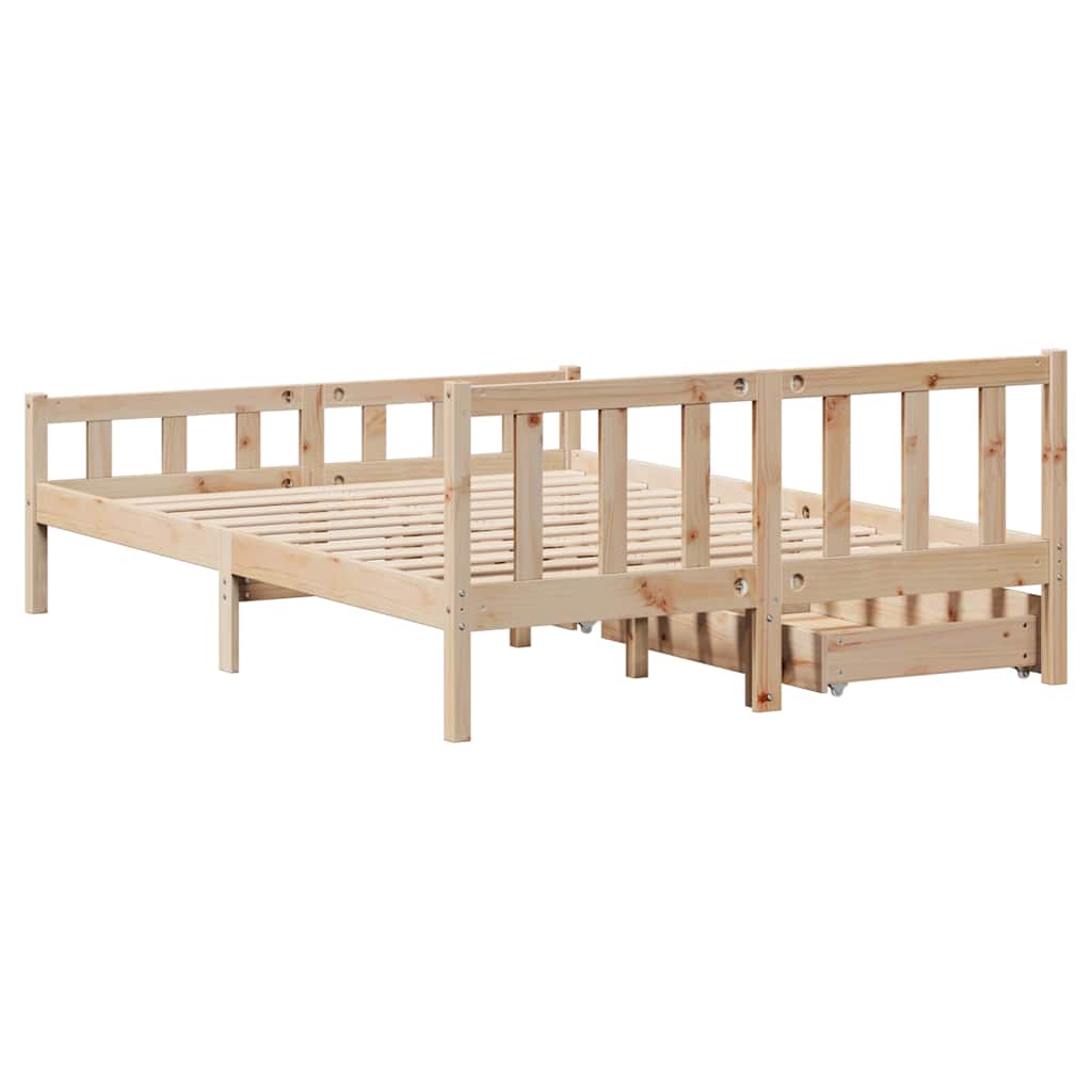 sengeramme uden madras 120x190 cm massivt fyrretræ
