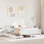 sengeramme uden madras 150x200 cm massivt fyrretræ hvid