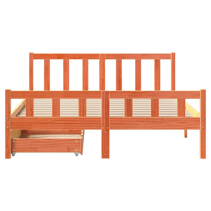 sengeramme uden madras 160x200 cm massivt fyrretræ gyldenbrun