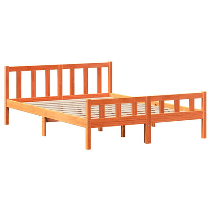 sengeramme uden madras 160x200 cm massivt fyrretræ gyldenbrun