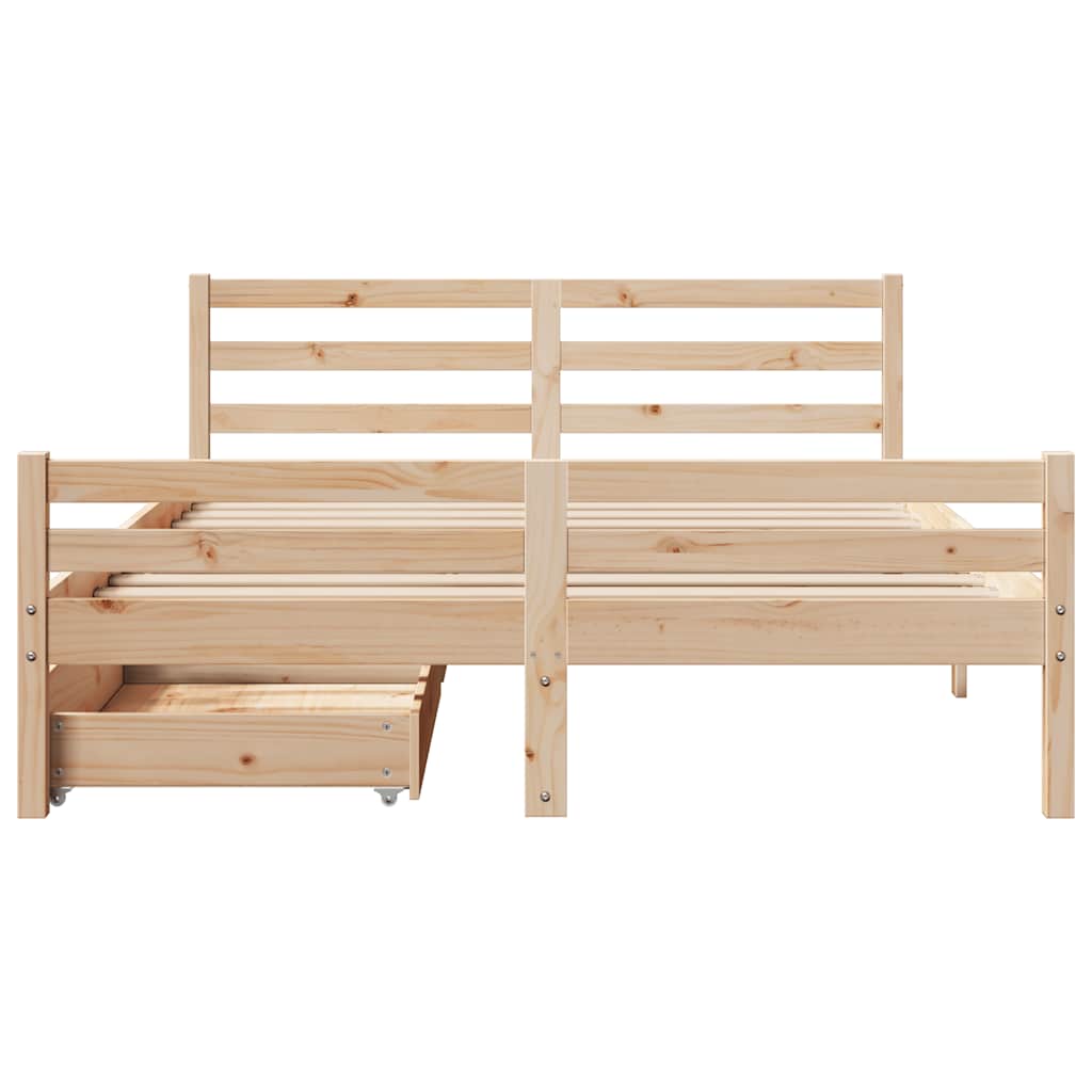 sengeramme uden madras 140x190 cm massivt fyrretræ
