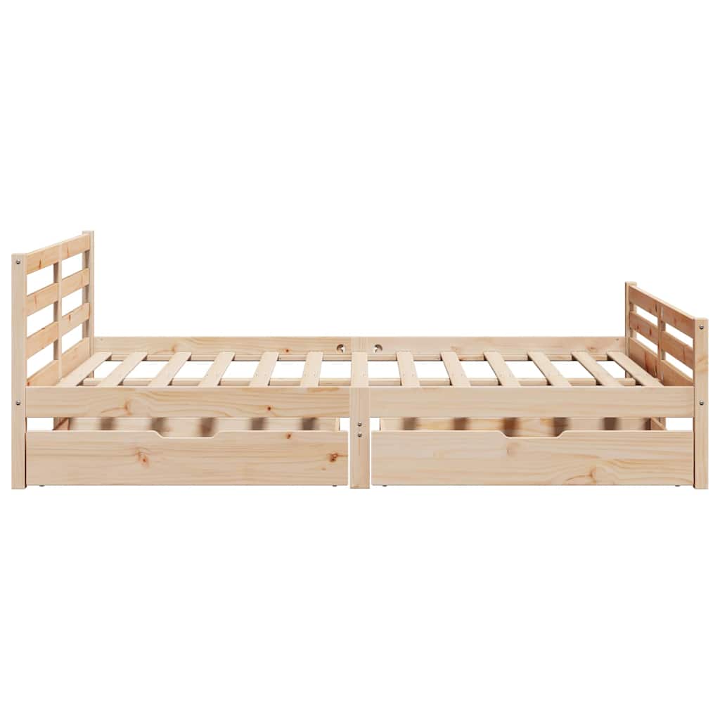 sengeramme uden madras 140x190 cm massivt fyrretræ