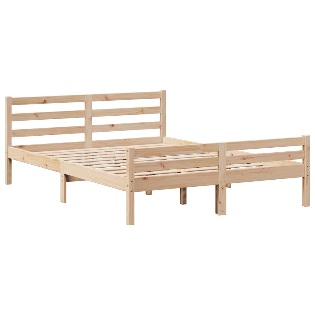 sengeramme uden madras 140x190 cm massivt fyrretræ