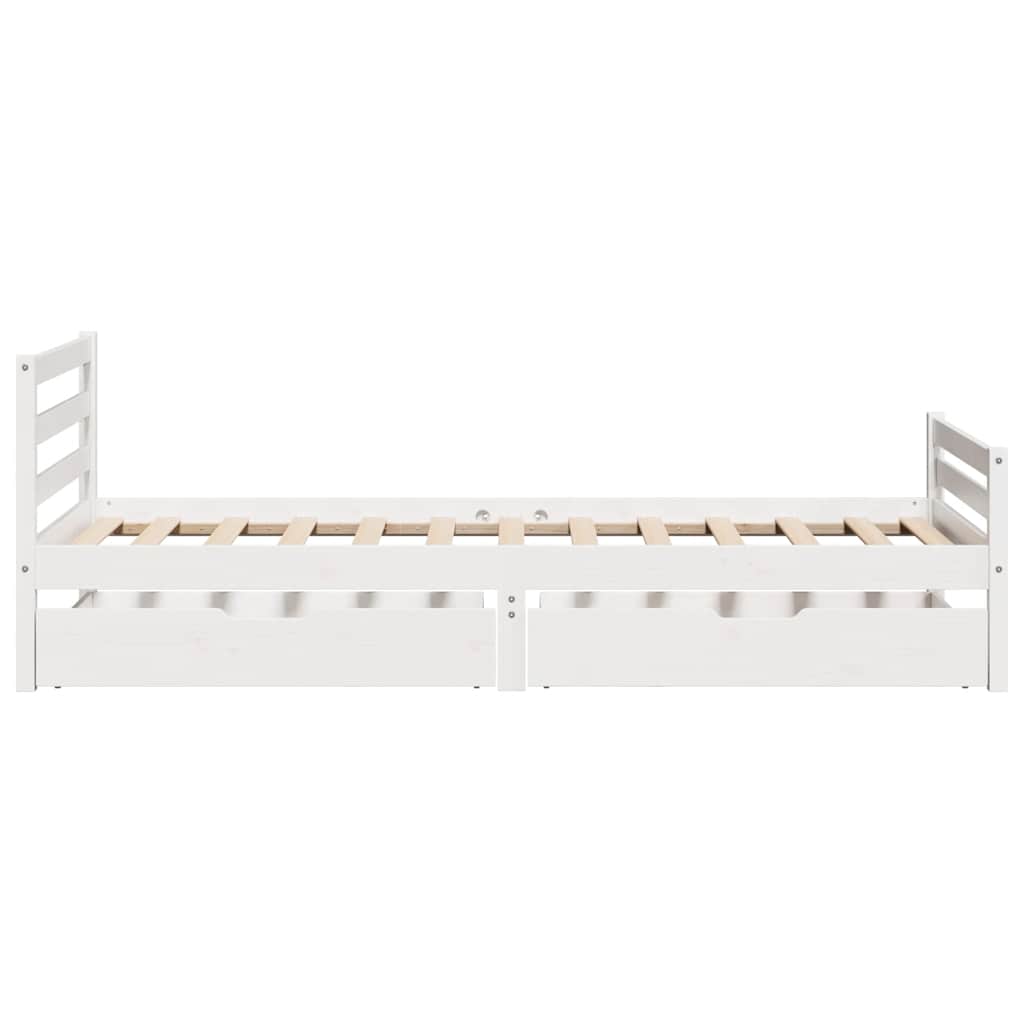 sengeramme uden madras 100x200 cm massivt fyrretræ hvid