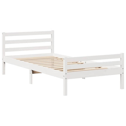 sengeramme uden madras 100x200 cm massivt fyrretræ hvid