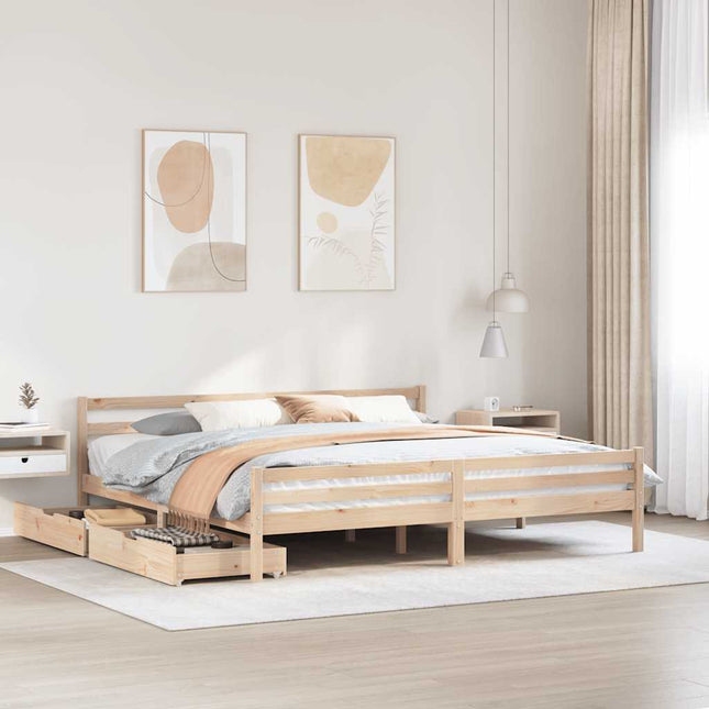 sengeramme uden madras 200x200 cm massivt fyrretræ