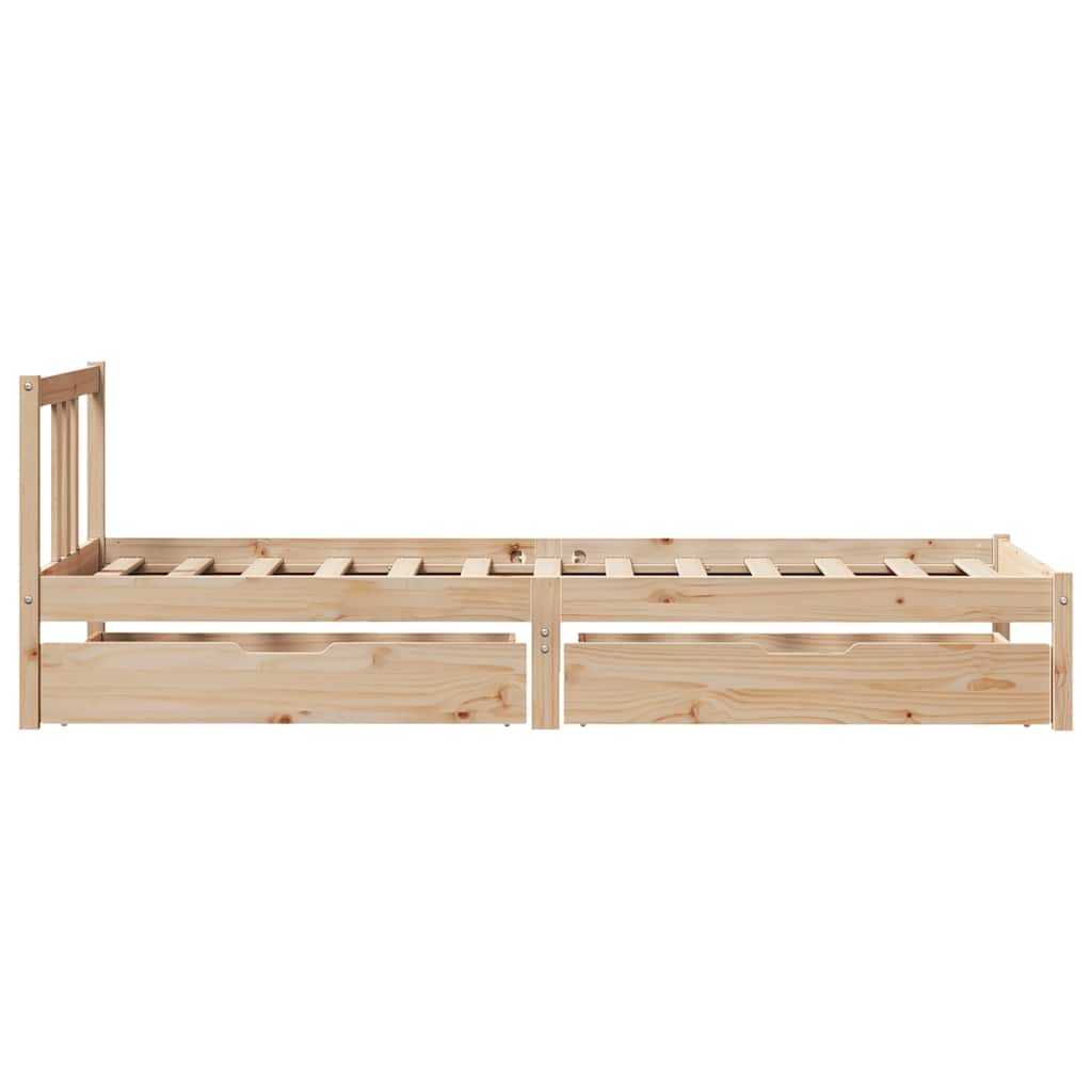 sengeramme uden madras 75x190 cm massivt fyrretræ