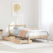 sengeramme uden madras 75x190 cm massivt fyrretræ