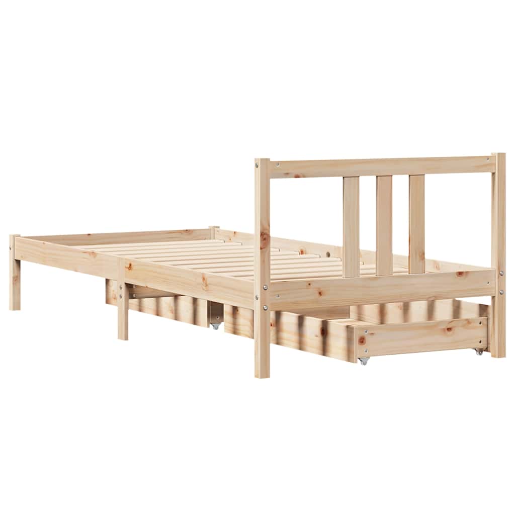 sengeramme uden madras 90x190 cm massivt fyrretræ