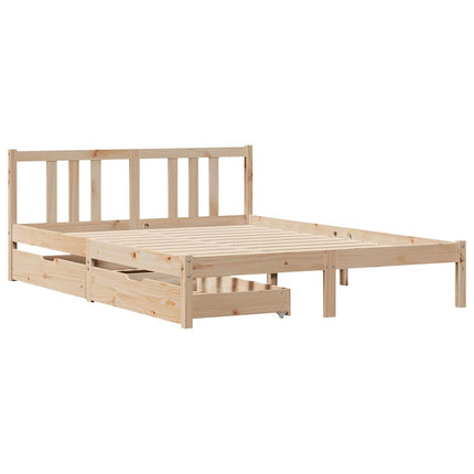 sengeramme uden madras 135x190 cm massivt fyrretræ hvid