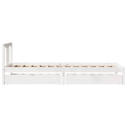sengeramme uden madras 90x200 cm massivt fyrretræ hvid