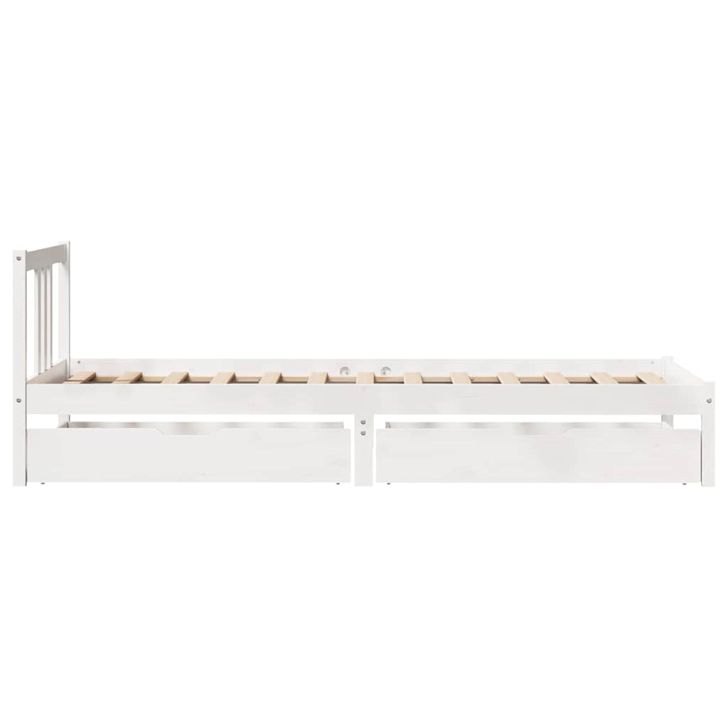 sengeramme uden madras 90x200 cm massivt fyrretræ hvid