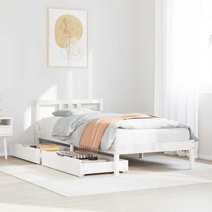 sengeramme uden madras 90x200 cm massivt fyrretræ hvid