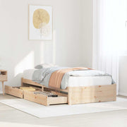 sengeramme uden madras 75x190 cm massivt fyrretræ