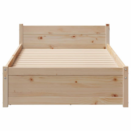sengeramme uden madras 75x190 cm massivt fyrretræ