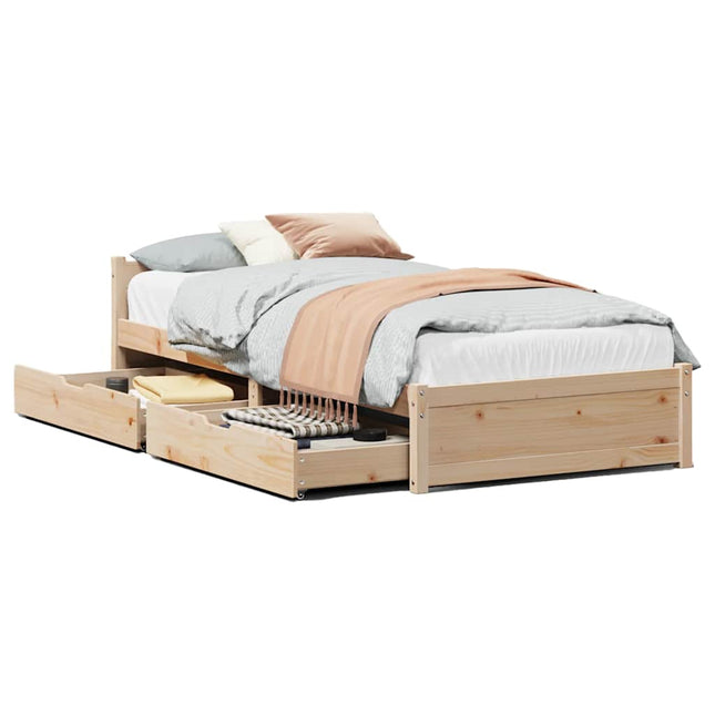 sengeramme uden madras 90x190 cm massivt fyrretræ