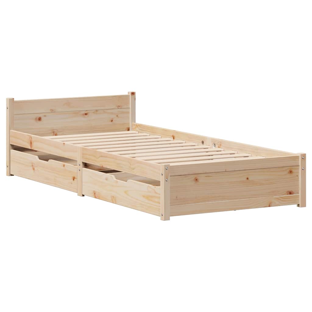 sengeramme uden madras 90x190 cm massivt fyrretræ