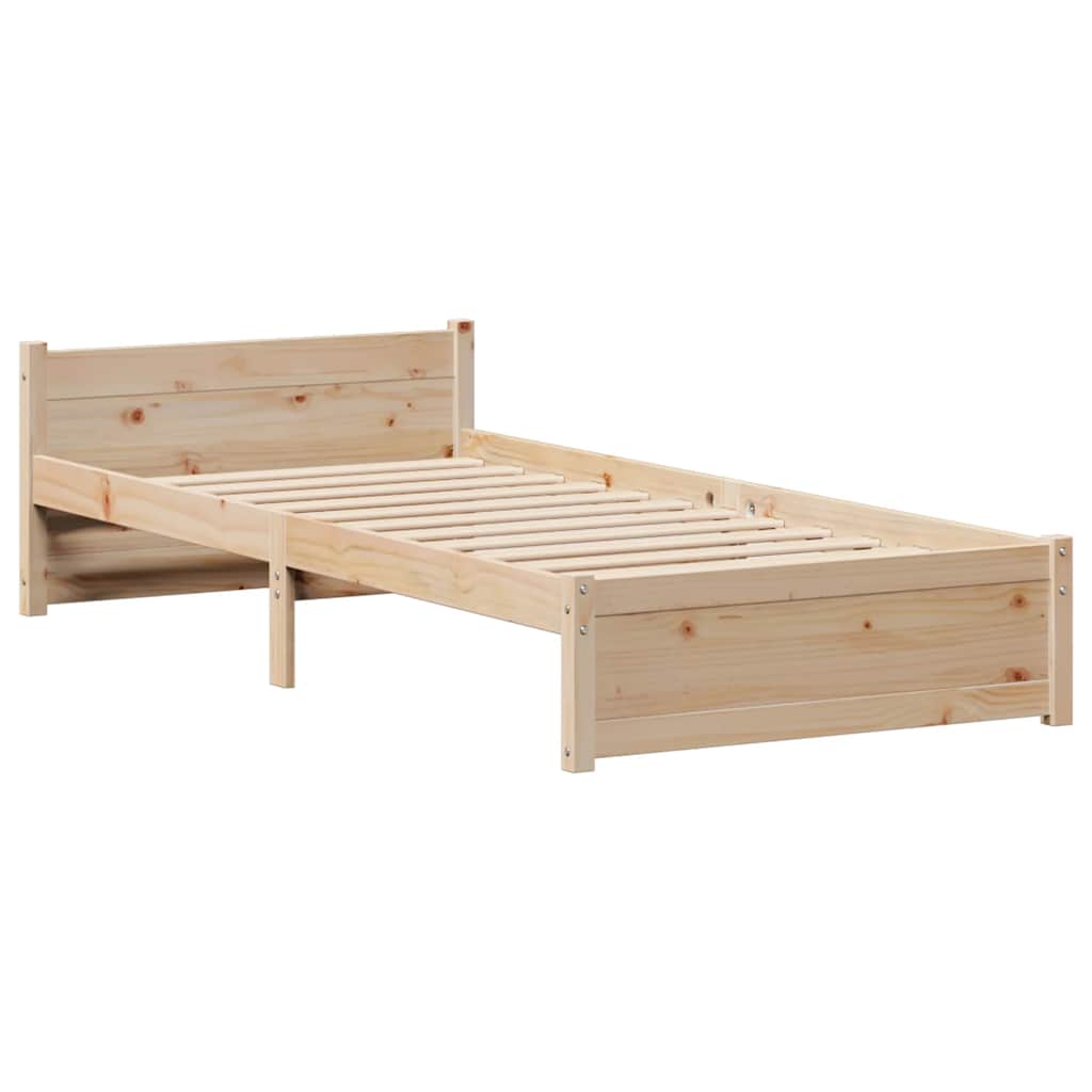 sengeramme uden madras 90x190 cm massivt fyrretræ