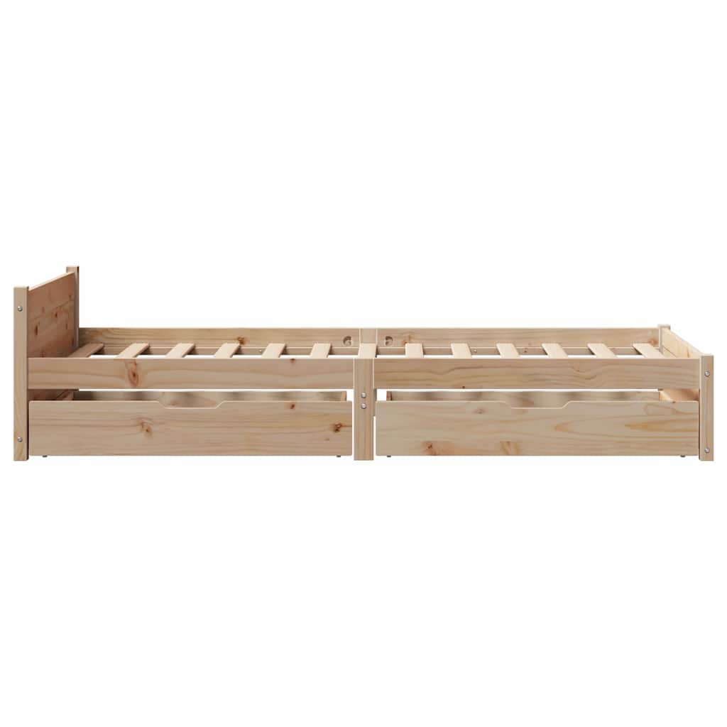 sengeramme uden madras 90x190 cm massivt fyrretræ