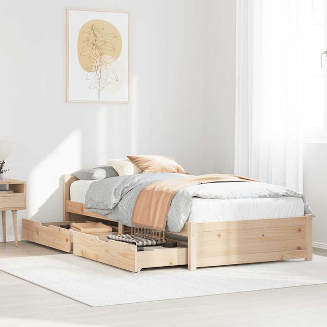 sengeramme uden madras 90x190 cm massivt fyrretræ