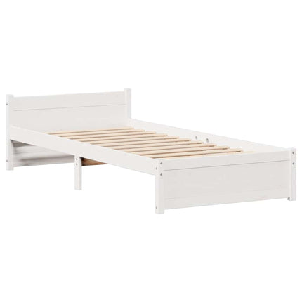 sengeramme uden madras 90x190 cm massivt fyrretræ hvid