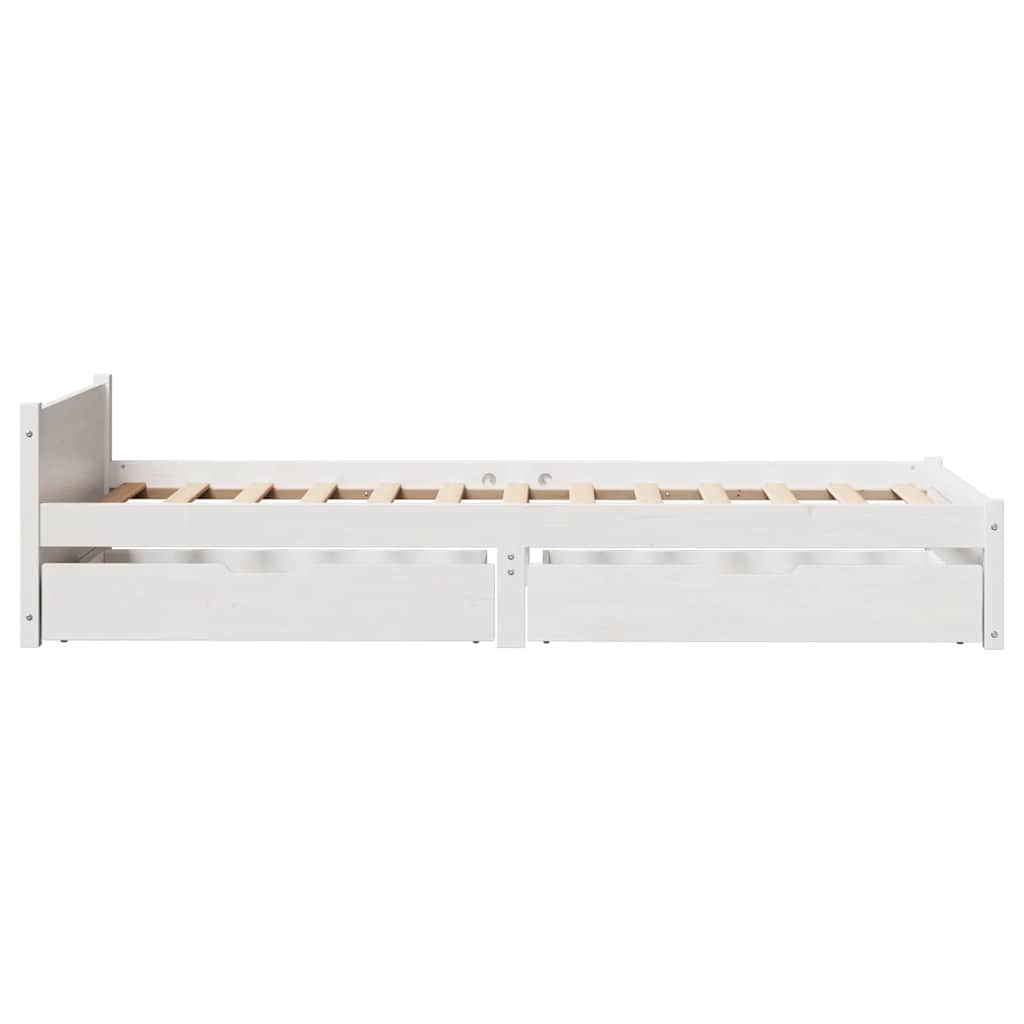 sengeramme uden madras 90x190 cm massivt fyrretræ hvid