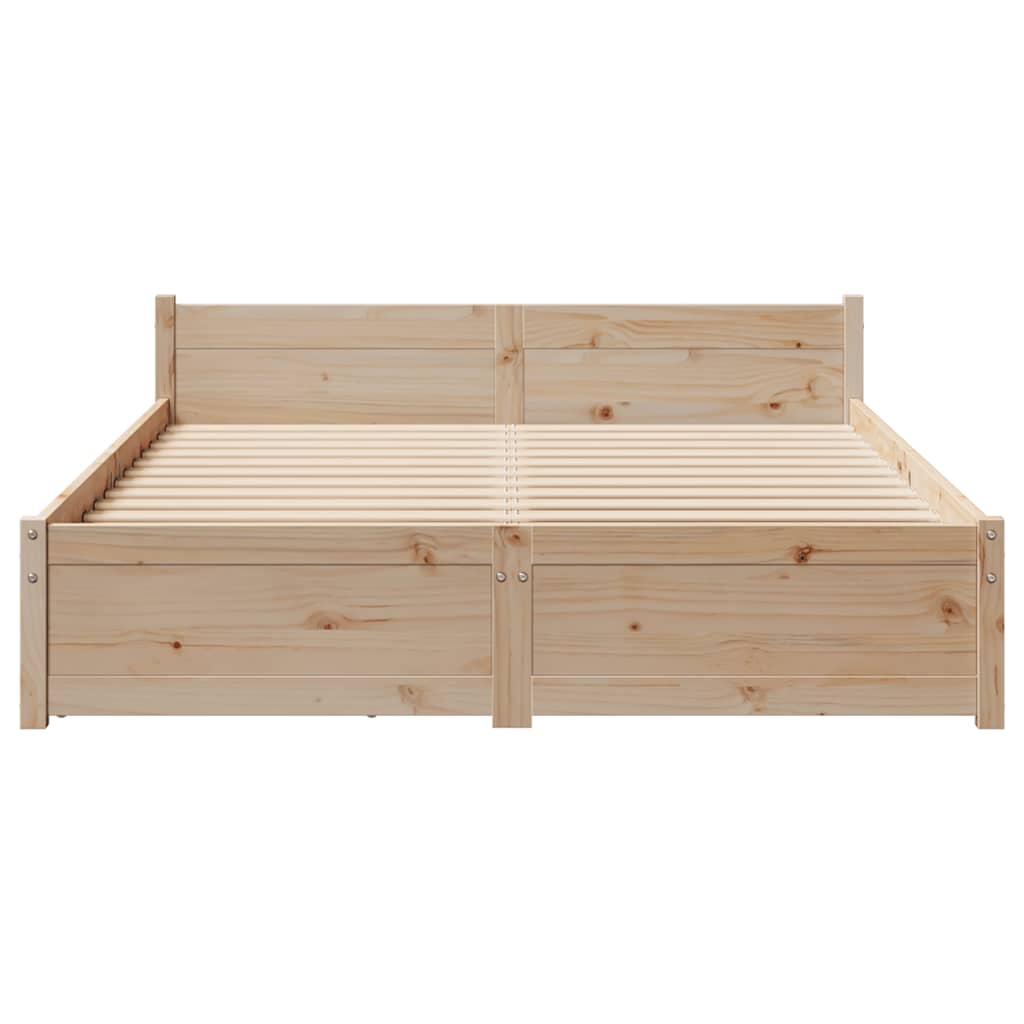 sengeramme uden madras 135x190 cm massivt fyrretræ hvid