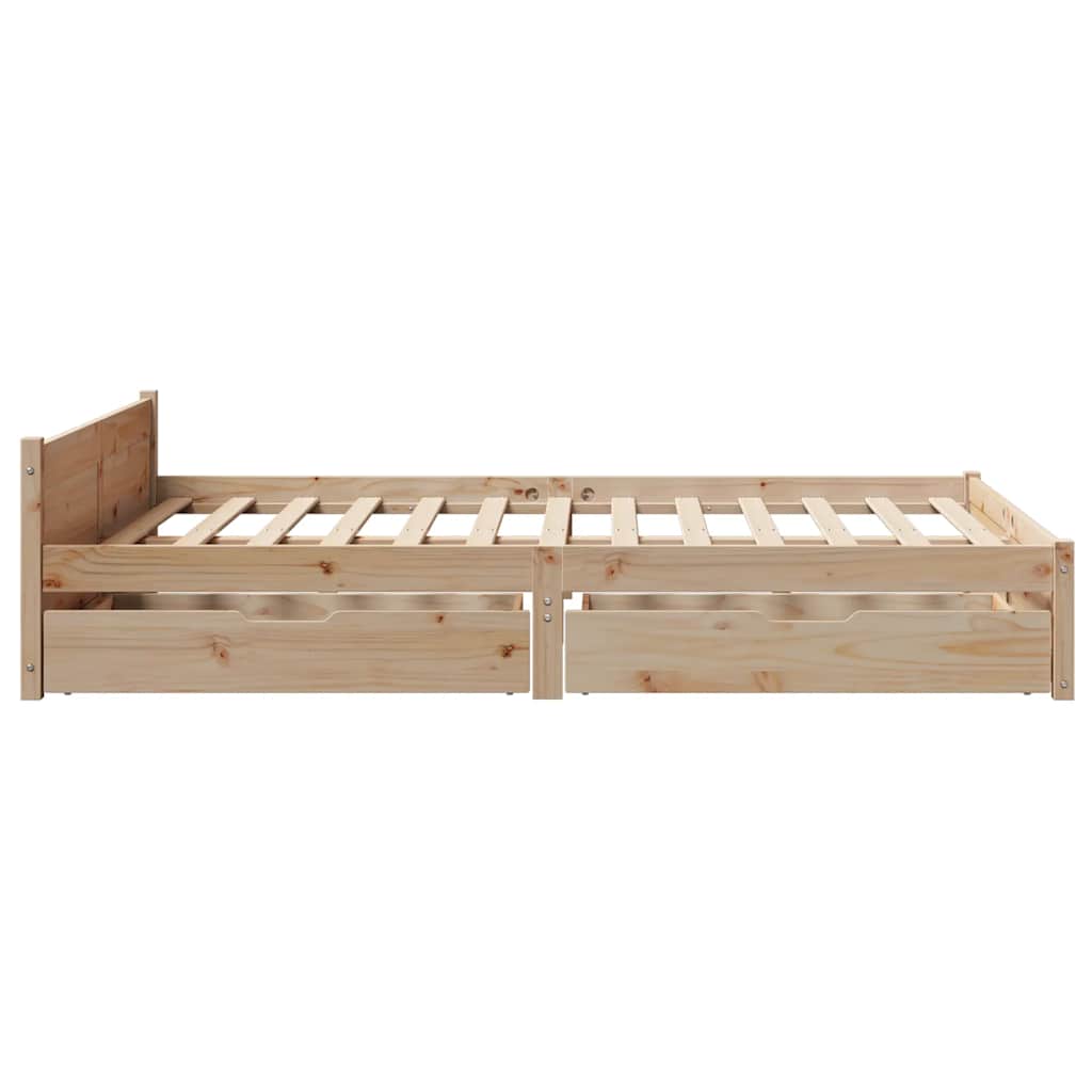 sengeramme uden madras 135x190 cm massivt fyrretræ hvid