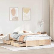 sengeramme uden madras 135x190 cm massivt fyrretræ hvid
