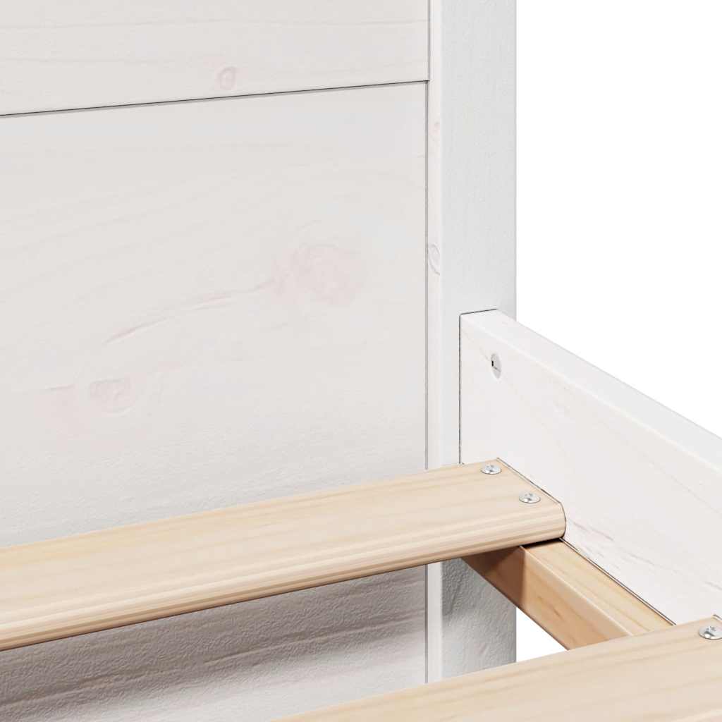 sengeramme uden madras 135x190 cm massivt fyrretræ hvid