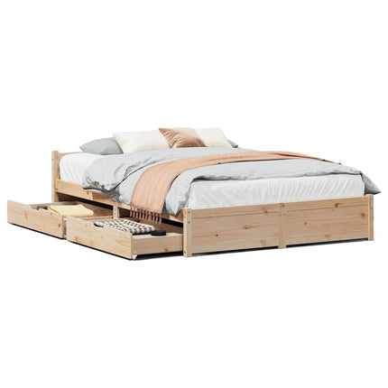 sengeramme uden madras 140x190 cm massivt fyrretræ