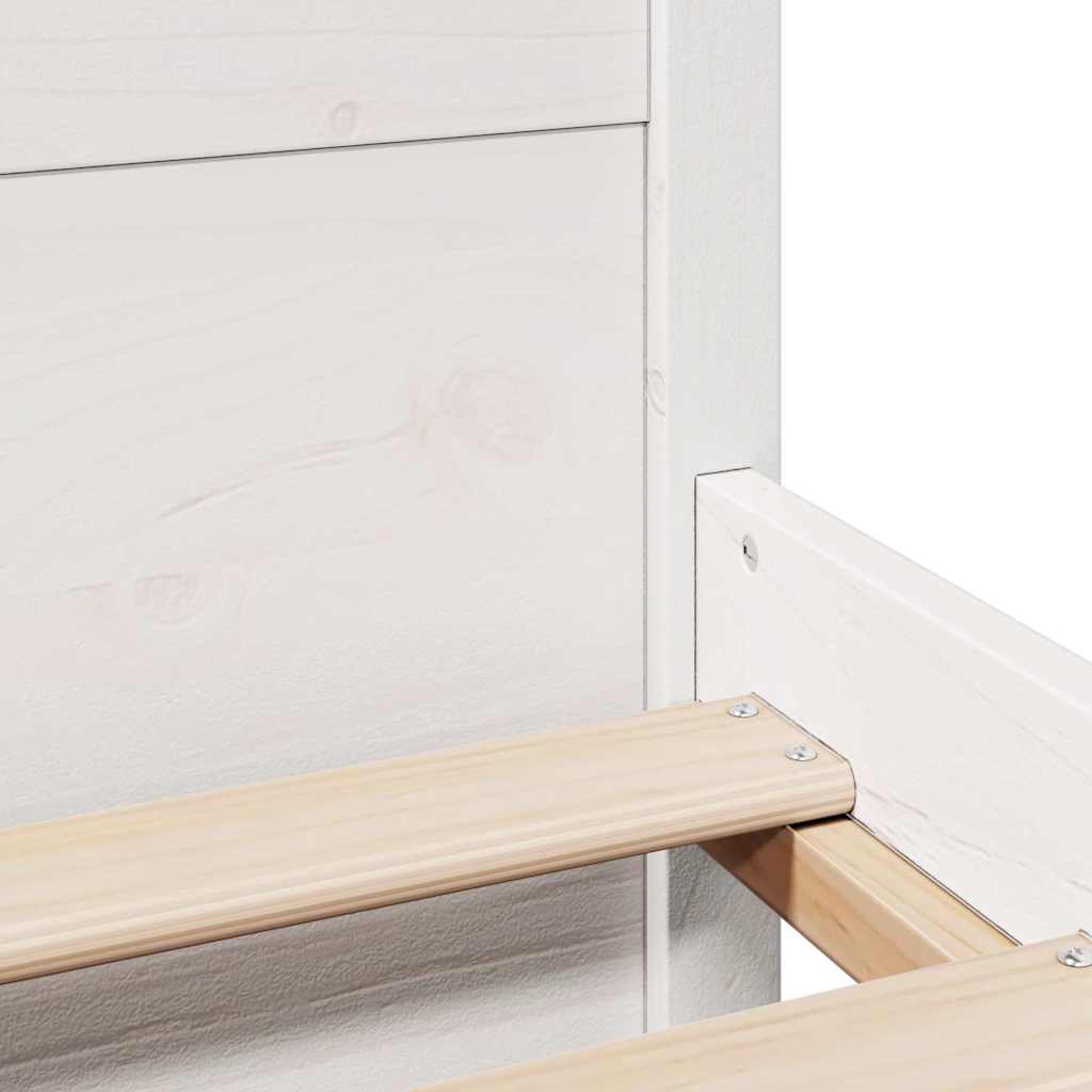 sengeramme uden madras 140x190 cm massivt fyrretræ hvid