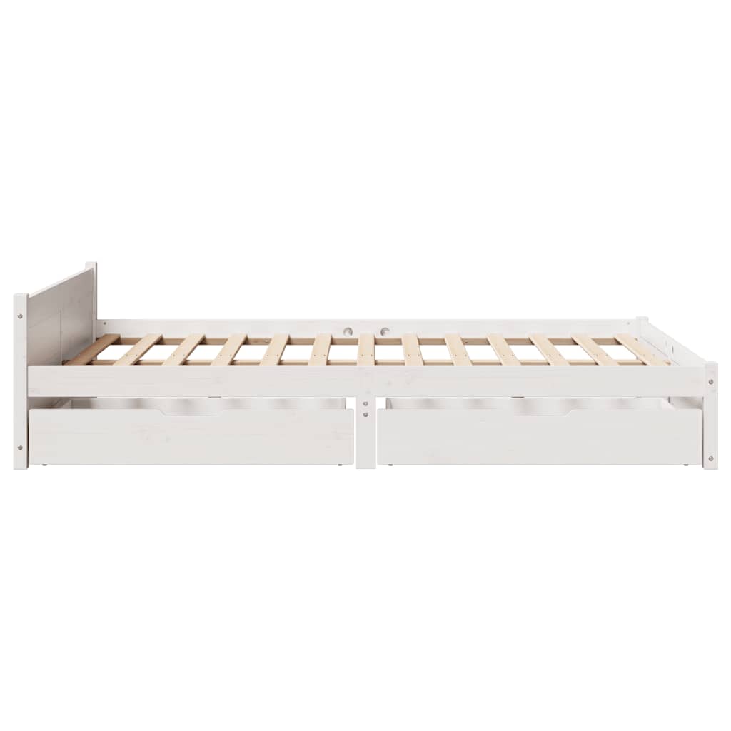 sengeramme uden madras 120x200 cm massivt fyrretræ hvid