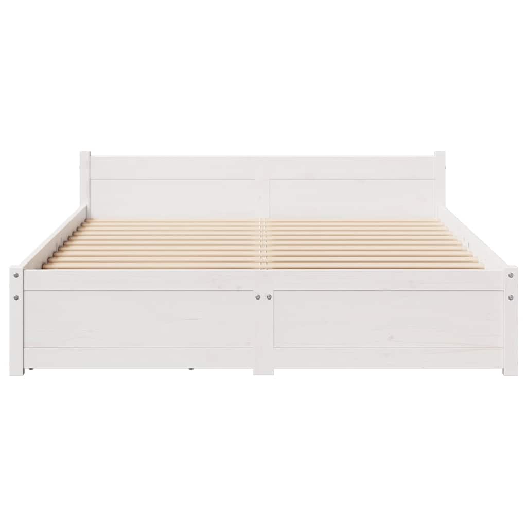 sengeramme uden madras 140x200 cm massivt fyrretræ hvid