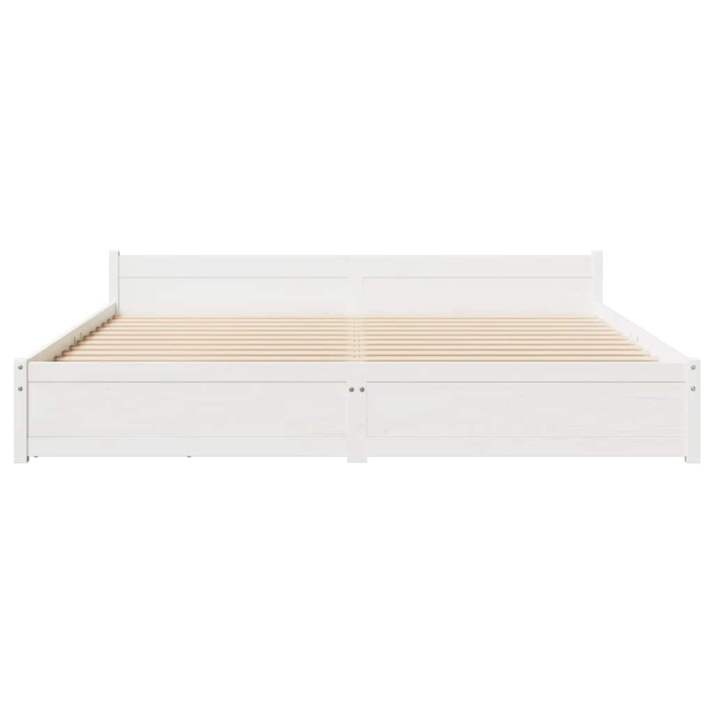 sengeramme uden madras 160x200 cm massivt fyrretræ hvid