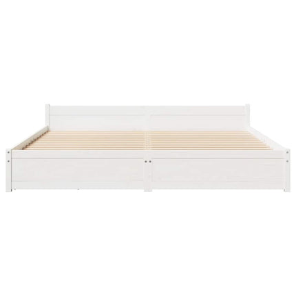 sengeramme uden madras 160x200 cm massivt fyrretræ hvid