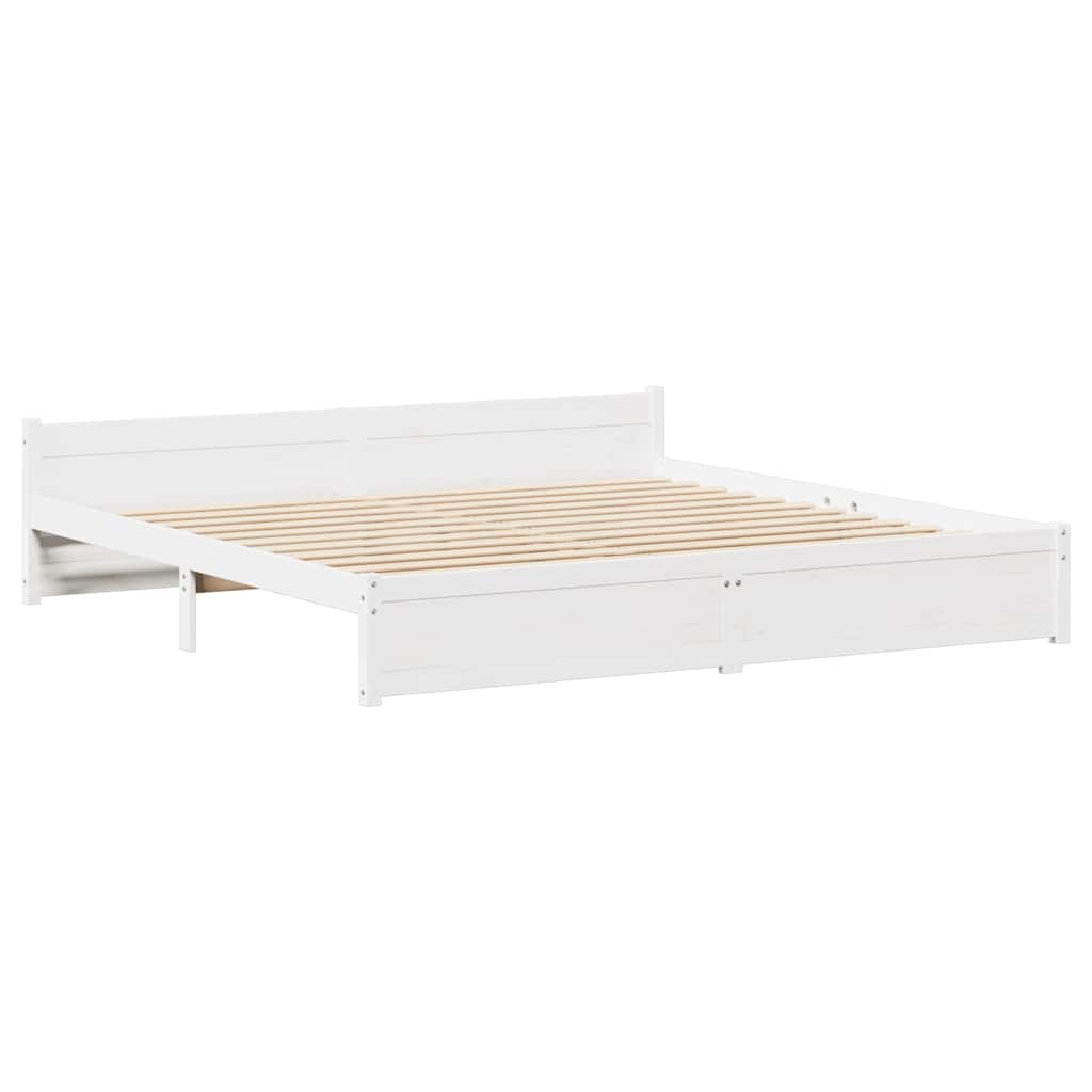 sengeramme uden madras 160x200 cm massivt fyrretræ hvid