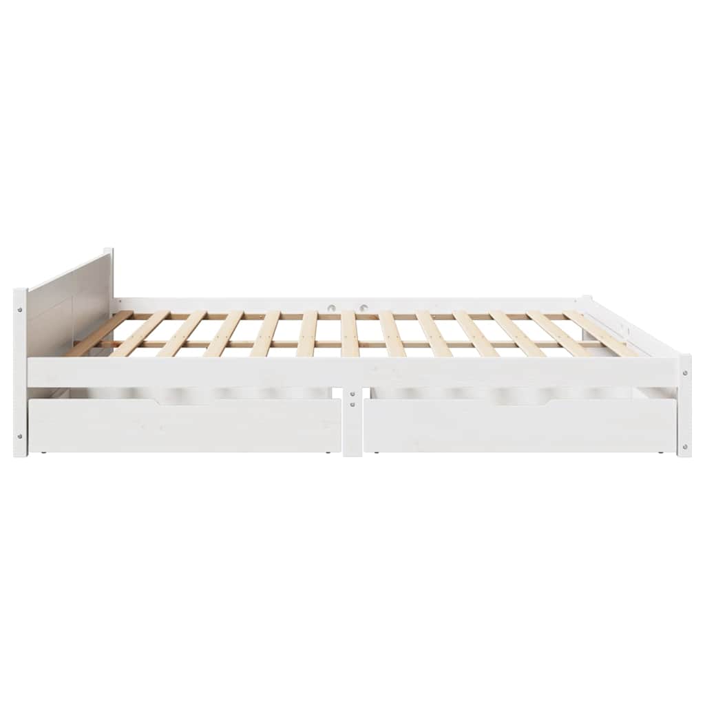 sengeramme uden madras 160x200 cm massivt fyrretræ hvid