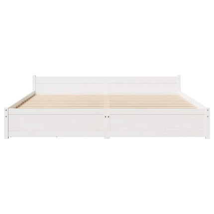 sengeramme uden madras 180x200 cm massivt fyrretræ hvid